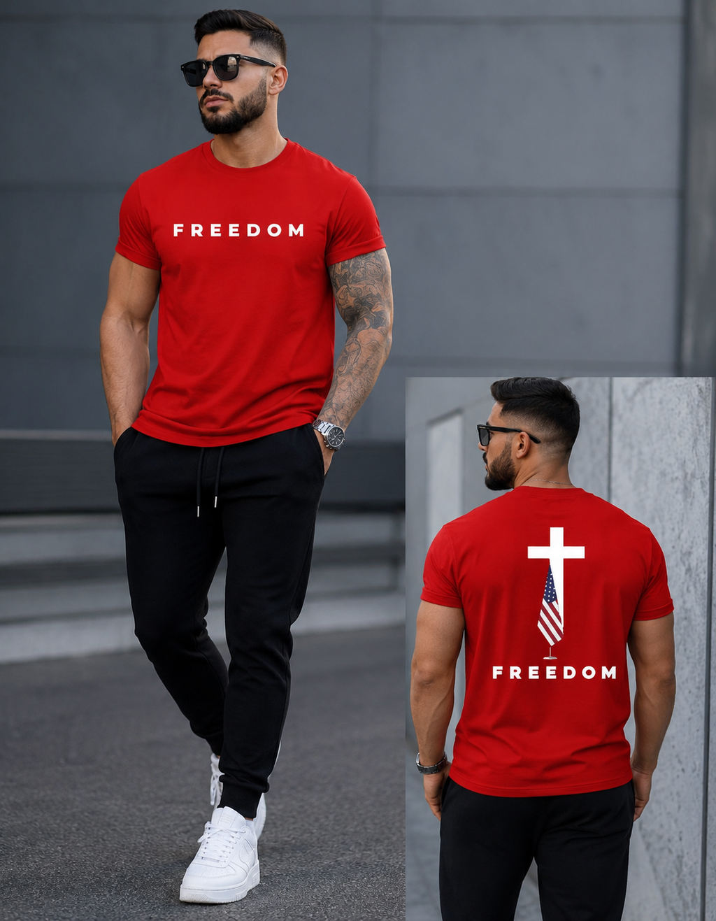 “ Freedom Cross Patriotic Christian T-Shirt” (unisex)