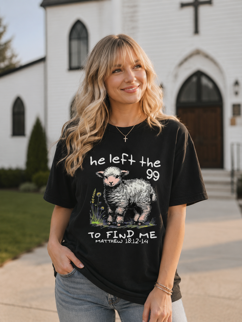 “He Left the 99”Christian Graphic T-Shirt(unisex)
