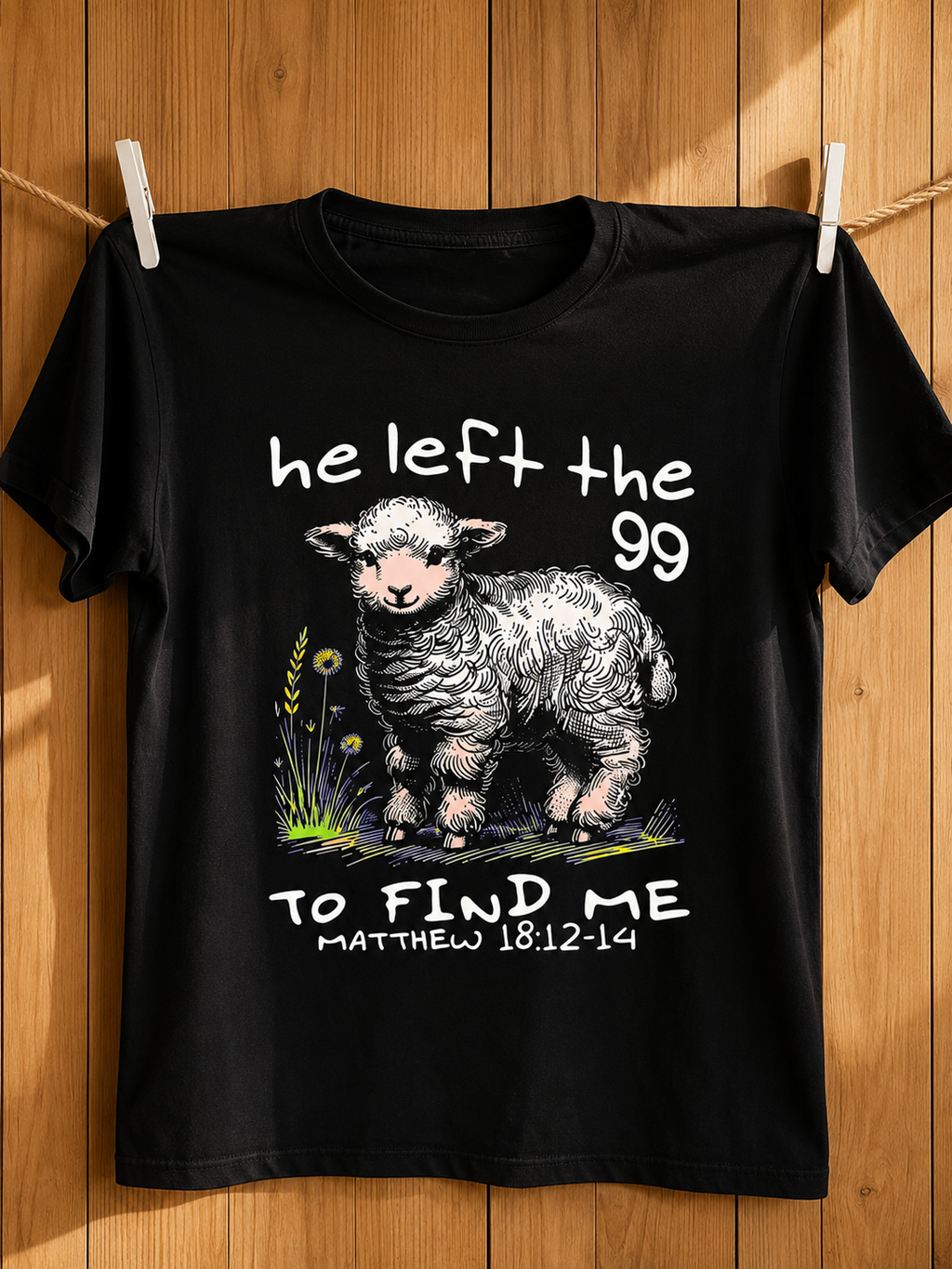 “He Left the 99”Christian Graphic T-Shirt(unisex)