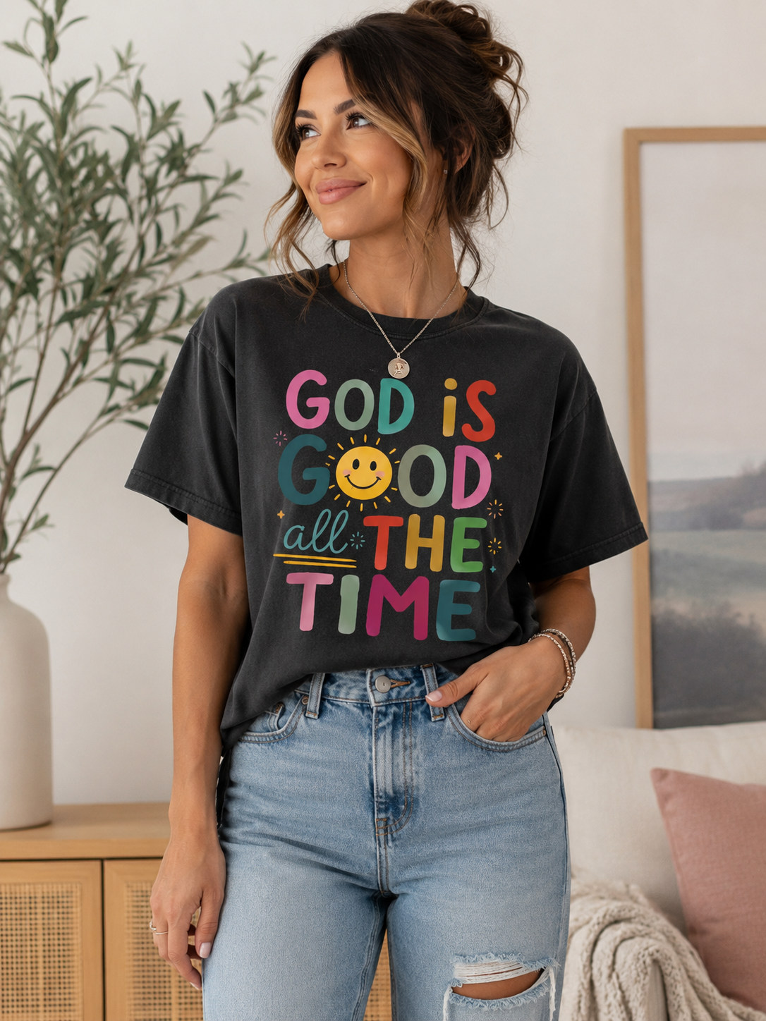 “God Is Good All the Time”Inspirational Graphic Tee
