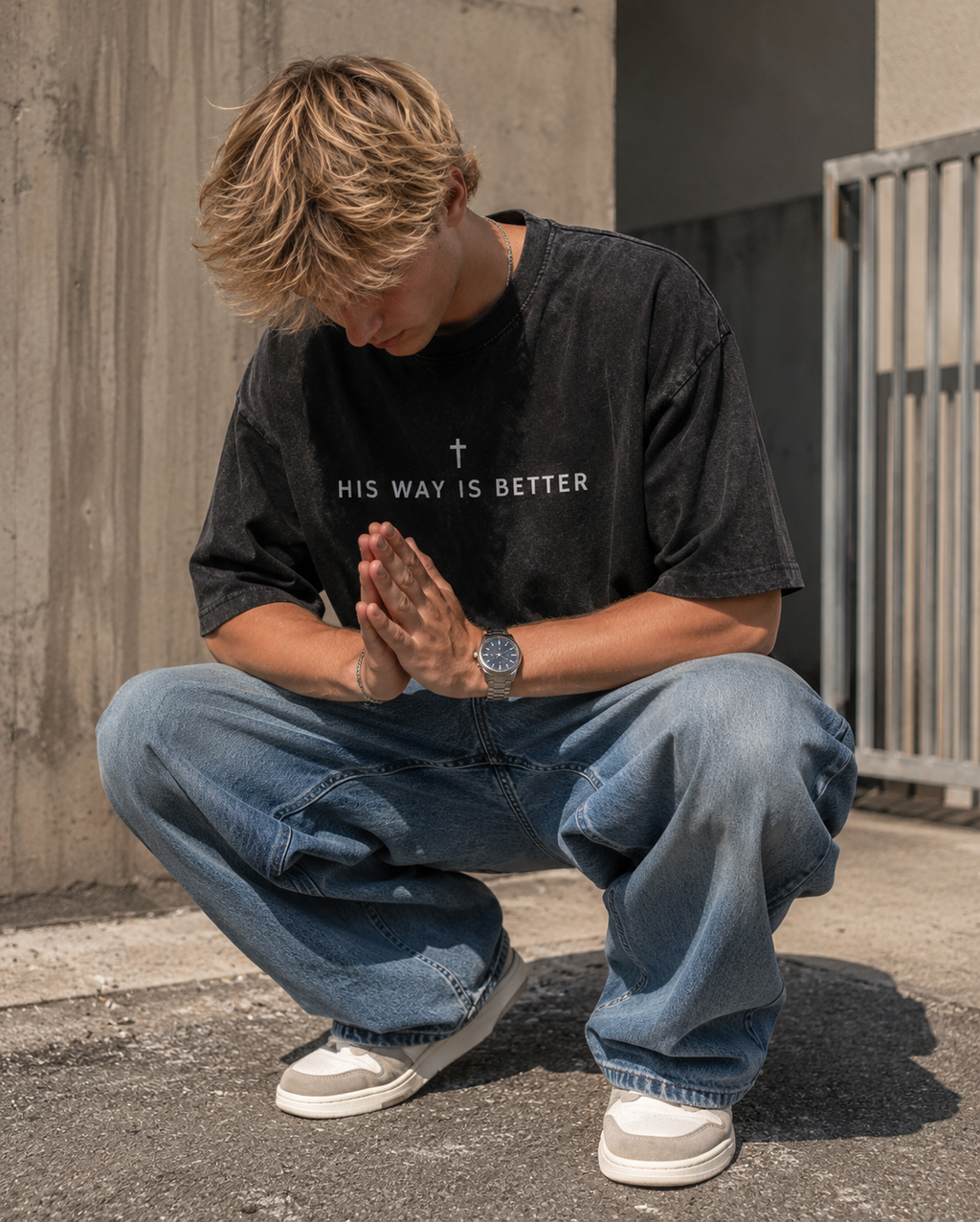 “His Way Is Better” Vintage Wash Tee(unisex)