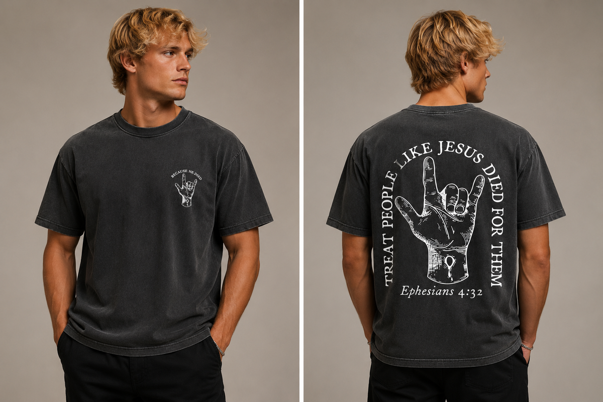 “Treat People Like Jesus Died for Them” Vintage Wash Tee