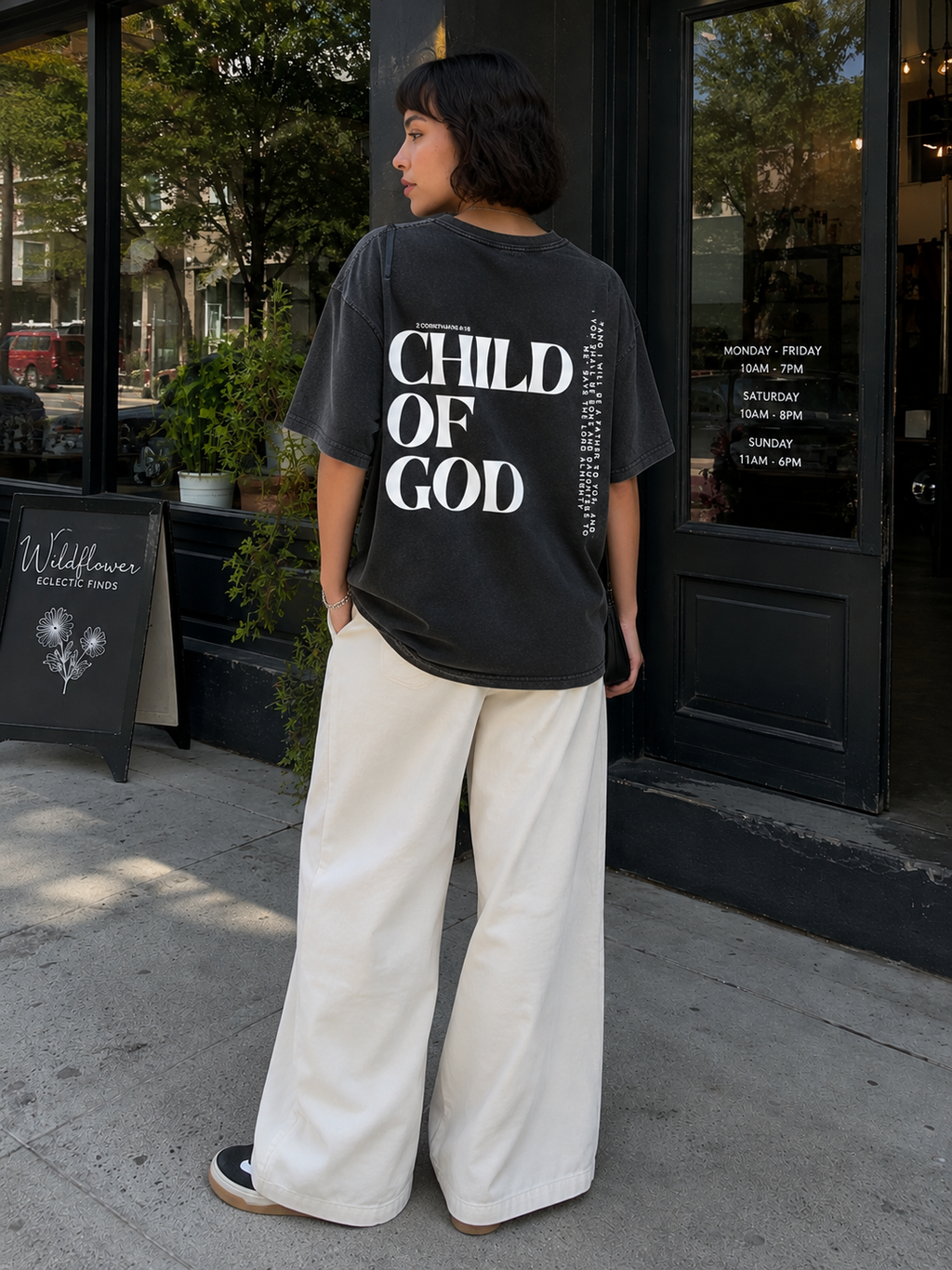 “Child of God” Vintage Washed Oversized Tee (Unisex)