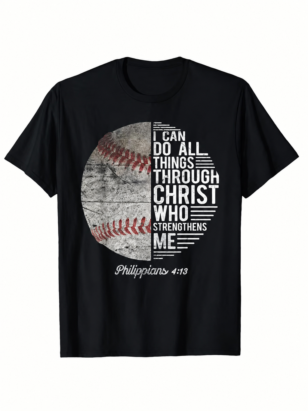 "Baseball Faith Graphic T-Shirt" Philippians 4:13