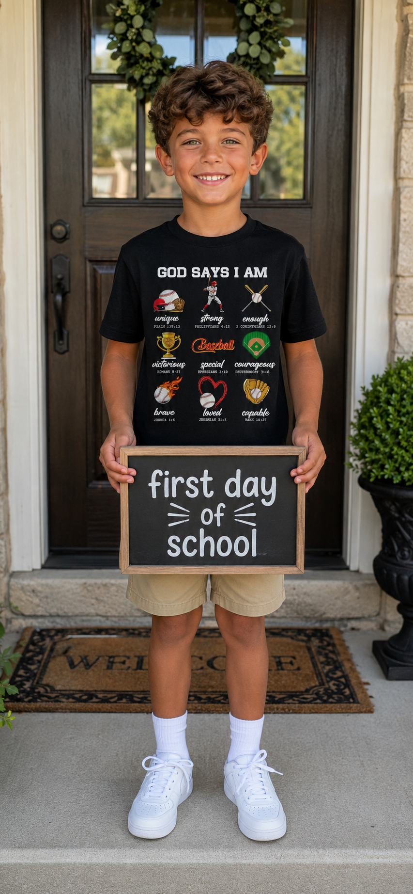 “God Says I Am” Baseball Christian Youth T-Shirt