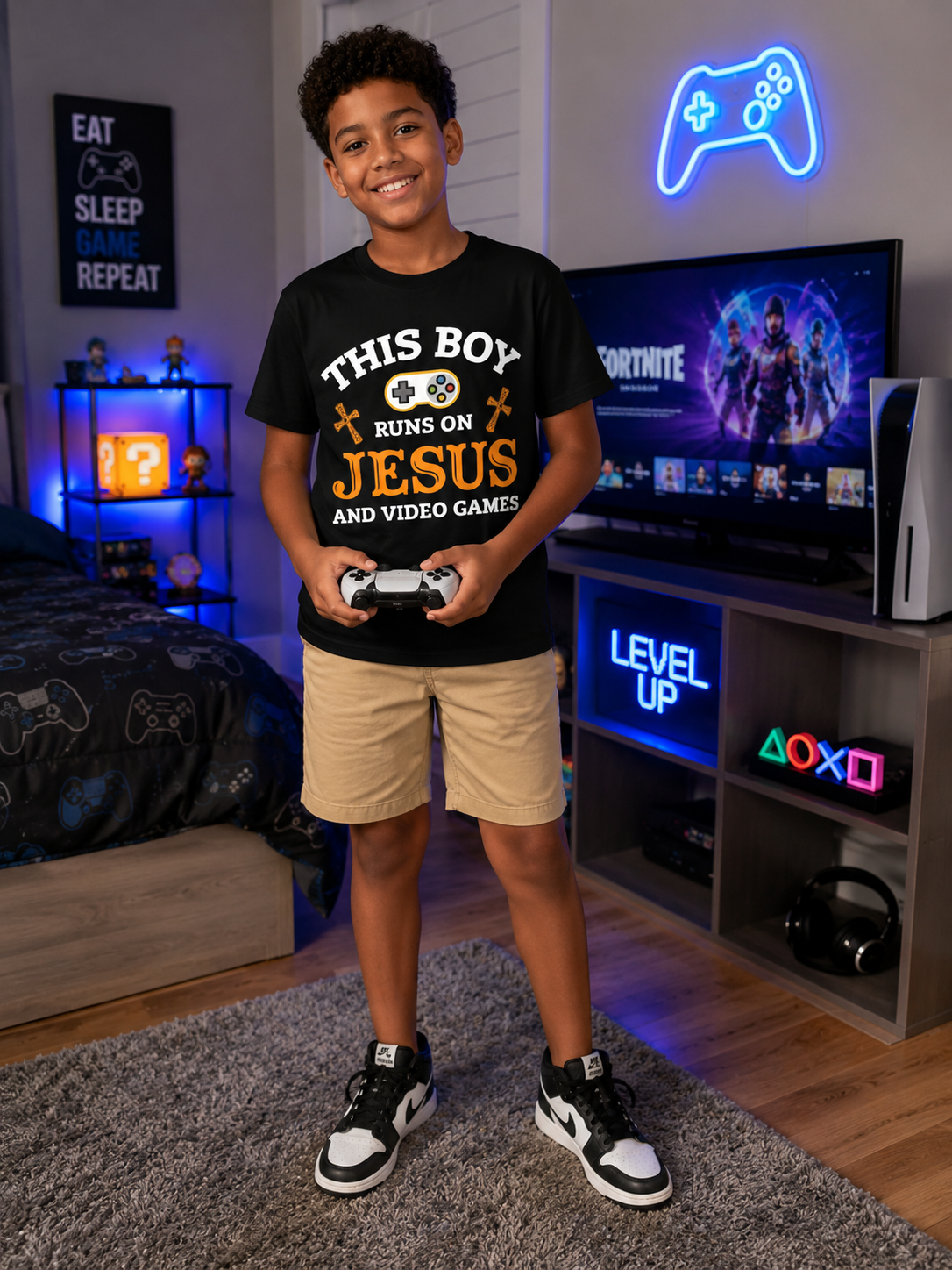 “This Boy Runs on Jesus and Video Games” T-shirt