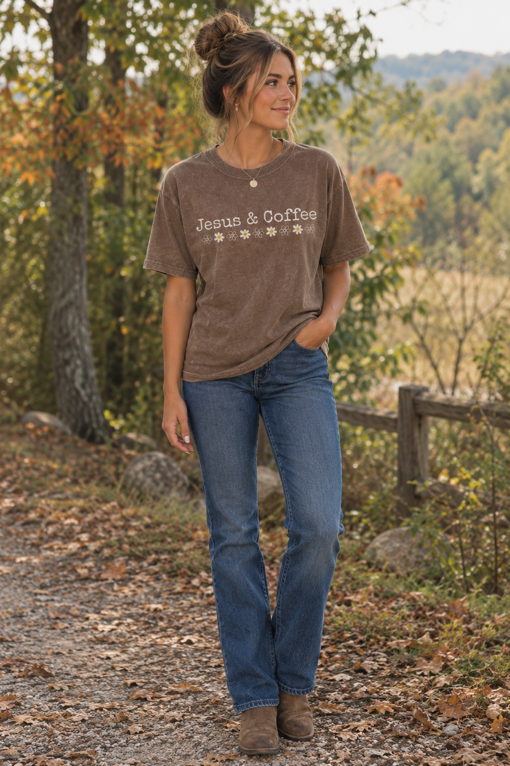 Women’s Jesus And Coffee Vintage Tee